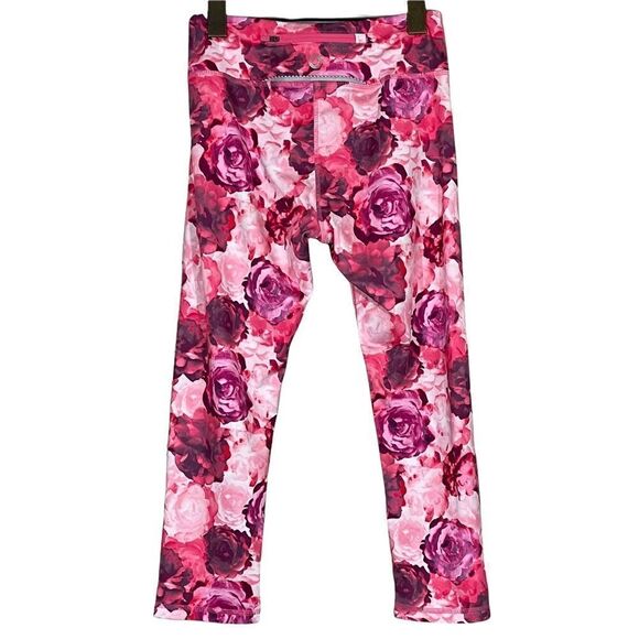 Pure & Simple Pink Floral Cropped Leggings Size XS - Picture 2 of 2